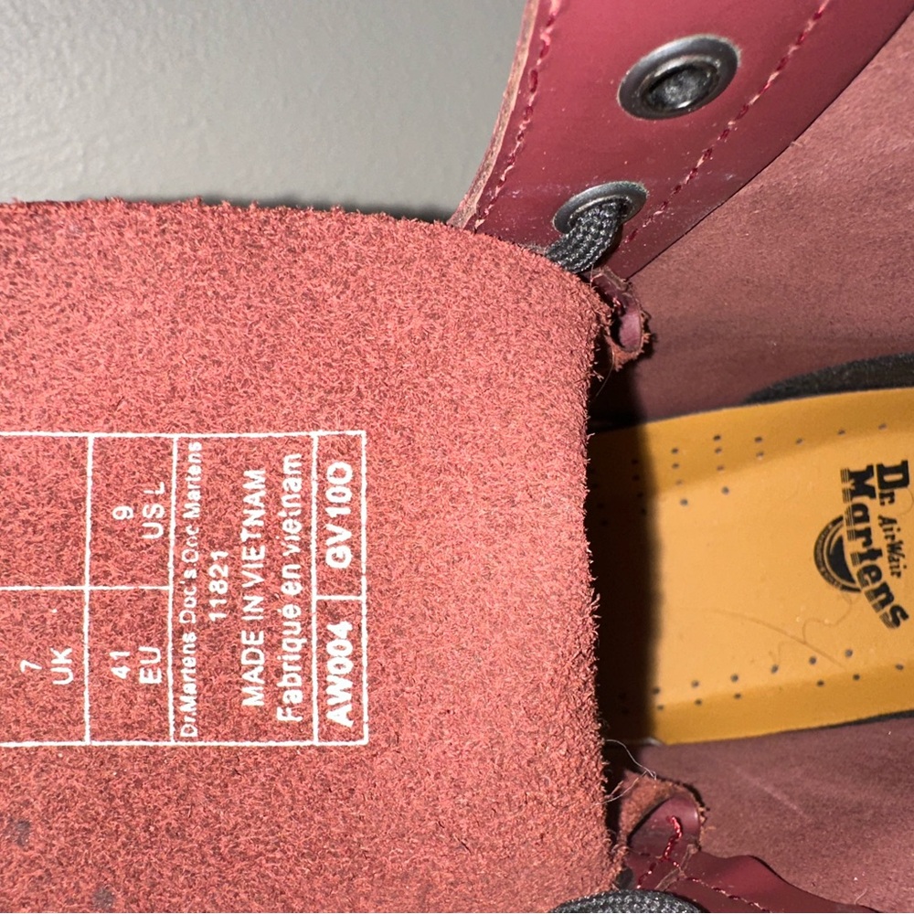 Dr. Martens Burgundy Leather Boots